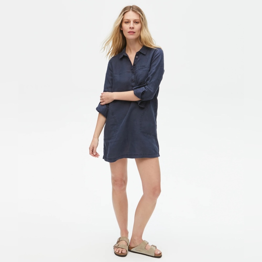 Michael Stars Navy Blue Shirt Dress